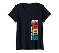 Donna Legend Since 2019 Edizione Limitata Retro Funny 6th Birthday Maglietta con Collo a V
