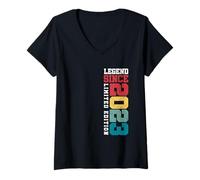 Donna Legend Since 2023 Edizione Limitata Retro Divertente 2° Compleanno Maglietta con Collo a V