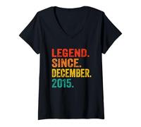 Donna Legend Since December 2015 Retro 11 Years Old 11th Birthday Maglietta con Collo a V