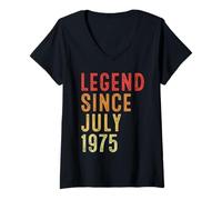Donna Legend Since July 1975 Vintage 1975 Birth Of Birthday Gifts Maglietta con Collo a V