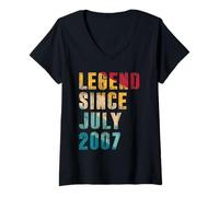 Donna Legend Since July 2007 - 18 anni Regali 18° compleanno Maglietta con Collo a V