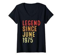 Donna Legend Since June 1975 Vintage 1975 Birth Of Birthday Gifts Maglietta con Collo a V