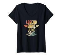 Donna Legend Since June 2010 Maglietta con Collo a V