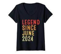 Donna Legend Since June 2024 Vintage 2024 Birth Of Birthday Gifts Maglietta con Collo a V