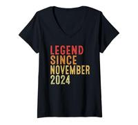 Donna Legend Since November 2024 Vintage 2024 Birth Of Birthday Maglietta con Collo a V