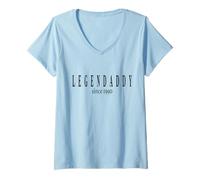 Donna Legendaddy Since 1990 Padre 1990 Papà 1990 Compleanno 1990 Maglietta con Collo a V