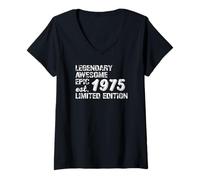 Donna Legendary Awesome Epic Birthday Gift 1975 Limited Edition Maglietta con Collo a V