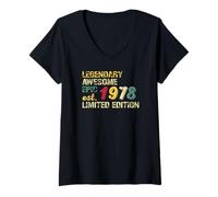 Donna Legendary Awesome Epic Birthday Gift 1978 Limited Edition Maglietta con Collo a V