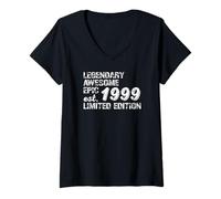 Donna Legendary Awesome Epic Birthday Gift 1999 Limited Edition Maglietta con Collo a V