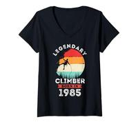 Donna Legendary Climber Nato nel 1985, 40° Compleanno Uomo Maglietta con Collo a V