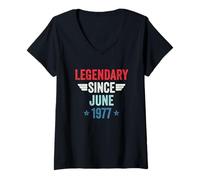 Donna Legendary Since June 1977 Maglietta con Collo a V