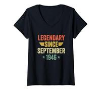 Donna Legendary Since September 1946 Maglietta con Collo a V
