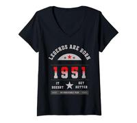 Donna Legends Are Born 1951 It Doesn't Get Better Vintage Design Maglietta con Collo a V