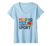Donna Leggere è Il Mio Campione Preferito per Gli Amanti dei Libri Sportivi Maglietta con Collo a V