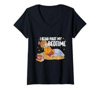 Donna Leggo Oltre L'ora di Andare A Letto Lettore Leggi Lettura Maglietta con Collo a V