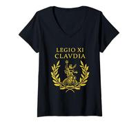 Donna Legion XI Claudia Roman Legione Maglietta con Collo a V