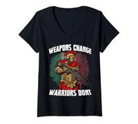 Donna Legionario Romano Cesare Centurione Soldati da Battaglia Maglietta con Collo a V