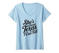 Donna Lei è del Texas, Posso dirlo Maglietta con Collo a V