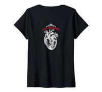 Donna #lele backprint t-shirt cuore realistico love you forever Maglietta con Collo a V