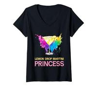 Donna Lemon Drop Martini Princess High Spirits Royalty Maglietta con Collo a V
