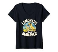 Donna Lemonade Business Manager Funny Dino Design per bambini Maglietta con Collo a V