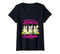 Donna Lemonade Coquette Lemon Summer Retro Vintage Bow Girl Girl da donna Maglietta con Collo a V
