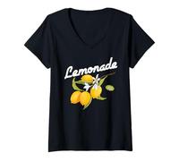 Donna Lemonade Cute Lemon Fruit Fresh And Juicy Capri Lemons Maglietta con Collo a V