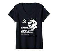 Donna Lenin Marxismo Comunismo Socialismo URSS Maglietta con Collo a V