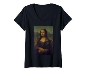Donna Leonardo da Vinci Mona Lisa (La Gioconda) Maglietta con Collo a V