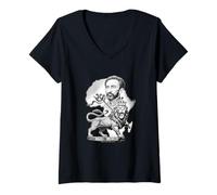 Donna Leone etiope Giuda imperatore Haile Selassie Rasta Maglietta con Collo a V