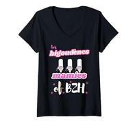 Donna Les Bigoudènes Mamies de Bretagne BZH Maglietta con Collo a V