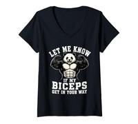 Donna Let Me Know If My Biceps Get in Your Way Maglietta con Collo a V