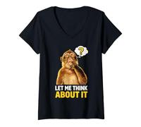 Donna Let Me Think About It Pondering Monkey Question Mark Sarcasm Maglietta con Collo a V