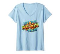 Donna Let The Madness Begin - Abbigliamento per Fan del torneo di Basket Maglietta con Collo a V