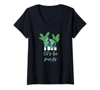 Donna Let's Be Fronts, Divertente Meme di Frond Plant Friends Maglietta con Collo a V