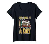 Donna Let's Call It A Day Tired Office Worker Employee Maglietta con Collo a V
