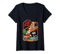 Donna Let's Catch Santa Christmas Retro Vintage Funny Adult Humor Maglietta con Collo a V