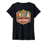 Donna Lets Fiesta San Antonio Texas Cinco De Mayo Squadra ispanica Maglietta con Collo a V