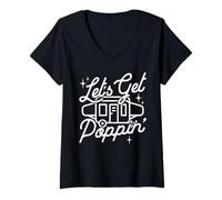 Donna Let's Get Poppin' Maglietta con Collo a V