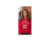 Donna " Lets Get Sanguinoso Merry " Slogan Felpa Donna Slogan Maglione