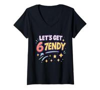Donna Let's Get Sendy 67 Six Seven 7endy 6 7endy 67 Meme Funny 6 7 Maglietta con Collo a V