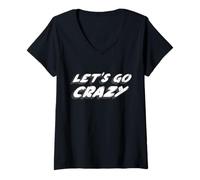 Donna Let's Go Crazy | 1980 Canzone Anni '90 Music Purple One Maglietta con Collo a V