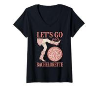 Donna Let's Go Girls - Stivali da cowgirl per addio al nubilato Maglietta con Collo a V