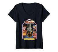Donna Let's Make Wishes Horror Retro Vintage Funny Adult Humor Maglietta con Collo a V