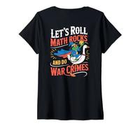 Donna Let's Roll Math Rocks And Do War Crimes Frog Meme Goose Meme Maglietta con Collo a V