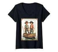 Donna Let's Run Away and Be Pirates! Vintage Libri per bambini Bambini Maglietta con Collo a V