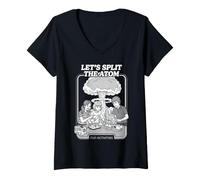 Donna Let's Split The Atom Funny Physics Nuclear Energy Copertina del Libro Maglietta con Collo a V