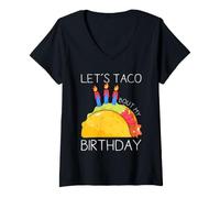 Donna Let's Taco About My Birthday Lovers Funny Taco Maglietta con Collo a V