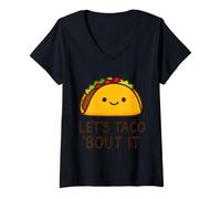 Donna Let's Taco 'Bout It Kawaii Taco Maglietta con Collo a V