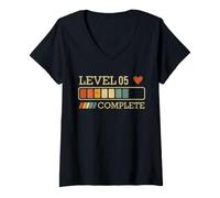 Donna Level 05 Complete Vintage 05 Years 5th Wedding Anniversary Maglietta con Collo a V